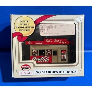 Model Power HO Scale Bob's Hot Dogs Built Up Lighted Building Coca-Cola 573